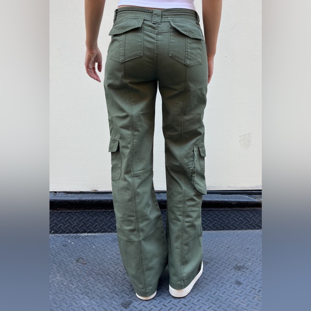 Brandy Melville Kim cargo pants in green.